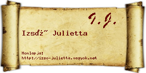 Izsó Julietta névjegykártya